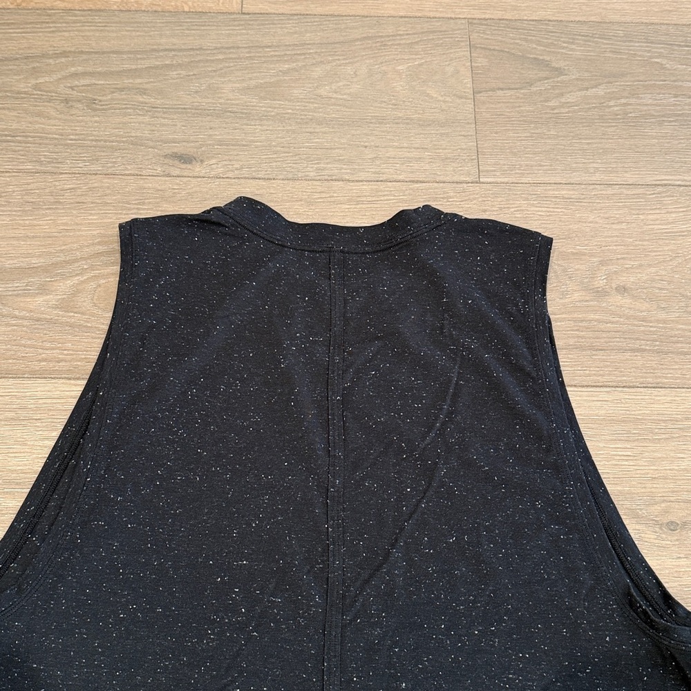 LULULEMON Black White Speckle All Yours Boyfriend Tank Active Muscle Top Size 12 - Picture 6 of 11
